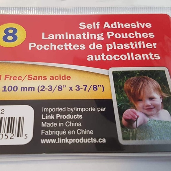 8 pcs Self Adhesive Laminating Pouches (2.6"x3.9" inches) - Picture 3 of 4